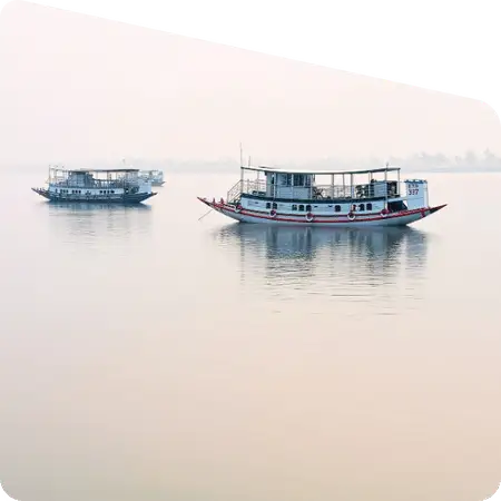 foggy morning in Sundarban river area
