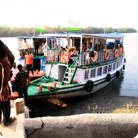 boat entering forest zone Sundarban
