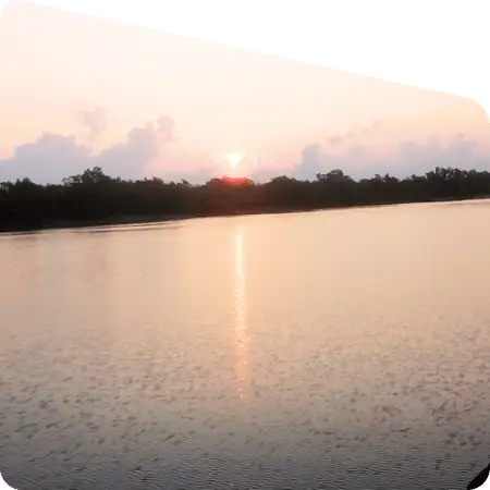 sunset view in Sundarban river