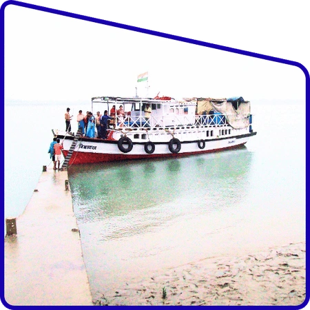 Boat jetty ghat in Sundarban illish tour