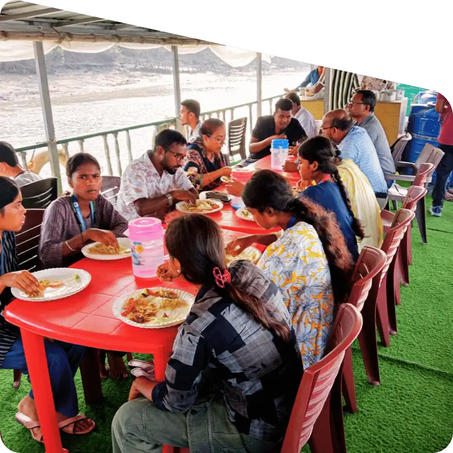 Students enjoying educational excursion trip in Sundarban