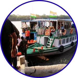 Boat cruise through Sundarban mangrove forest rivers