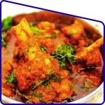 Traditional mutton curry served in Sundarban tour meal