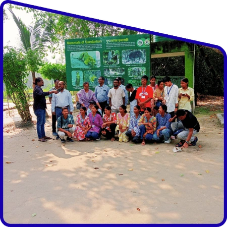 Students conducting field study during Sundarban student excursion trip