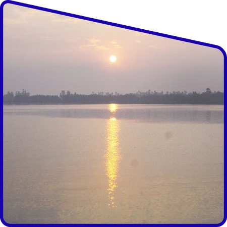 Sunset boat view in Sundarban