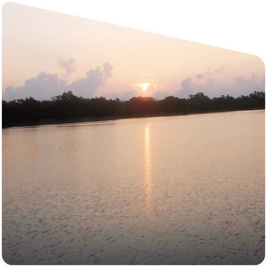 Sundarban sunset river view scenic beauty