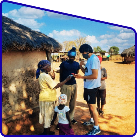 Students interacting with villagers for socio economic survey in Sundarban