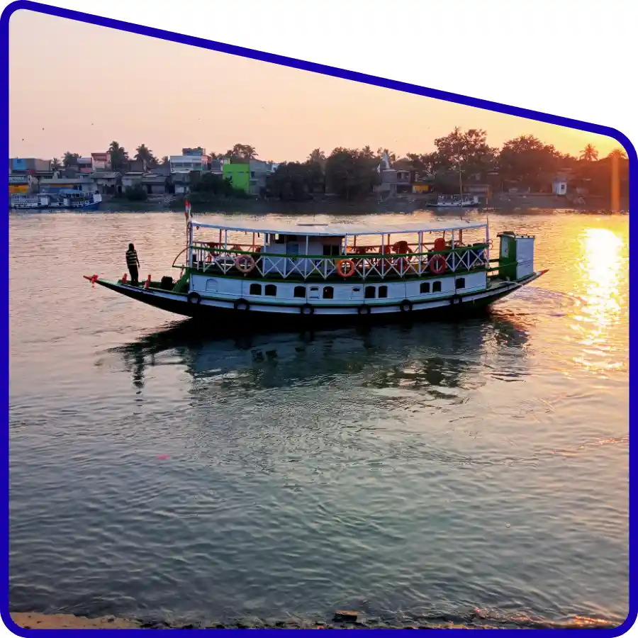 Students learning water transport system in Sundarban
