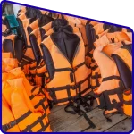 Life jackets for Sundarban boat